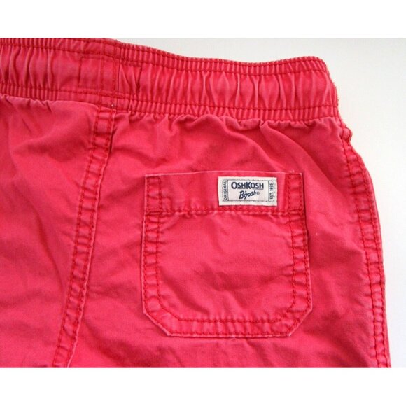 Genuine Oshkosh B'Gosh Boys 3T Red 100% Cotton Shorts - Pockets & Drawstring - Picture 9 of 13